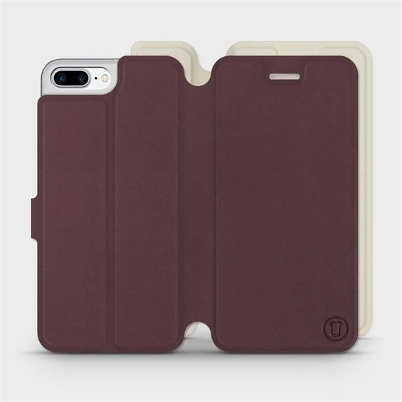 Etui Soft Touch do Apple iPhone 7 Plus - wzór Matowy burgund z platyną
