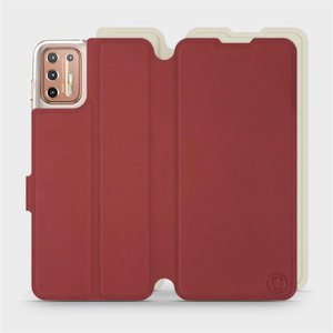 Phone Case Motorola Moto G9 Plus - Design Dark Red with Platinum