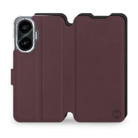 Hülle für Xiaomi POCO F7 - Farbe Burgund mit Schwarz