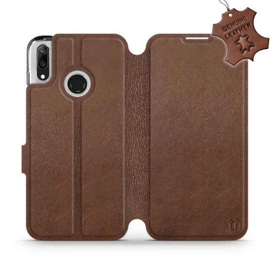 Phone Case Huawei Y7 2019 - Design Brown Leather