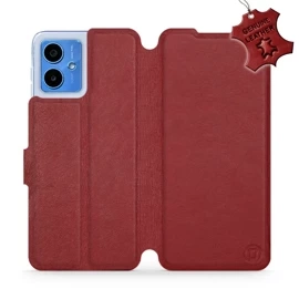 Phone Case Motorola Moto G14 - Design Dark Red Leather