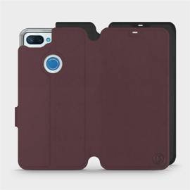 Hülle für Xiaomi Mi 8 Lite - Farbe Burgund mit Schwarz