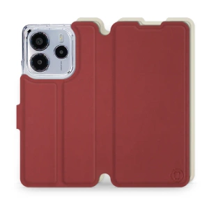 Phone Case Xiaomi Redmi Note 14 4G - Design Dark Red with Platinum