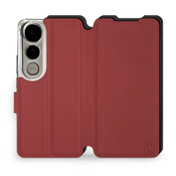 Phone Case Vivo V50 Lite - Design Dark Red with Black