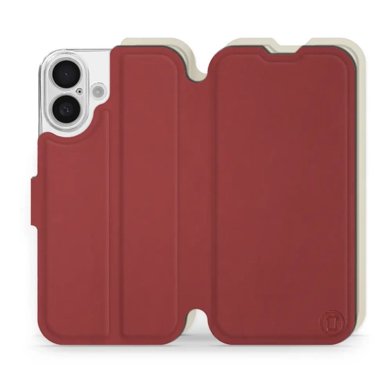Etui Soft Touch do Apple iPhone 16 - wzór Zachodząca czerwień z platyną
