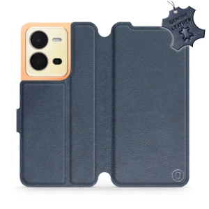 Phone Case Vivo X80 Lite - Design Blue Leather