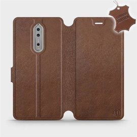 Phone Case Nokia 8 - Design Brown Leather