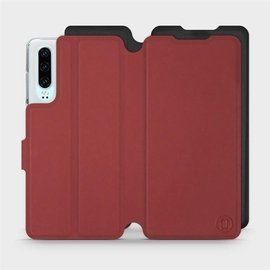 Phone Case Huawei P30 - Design Dark Red with Black