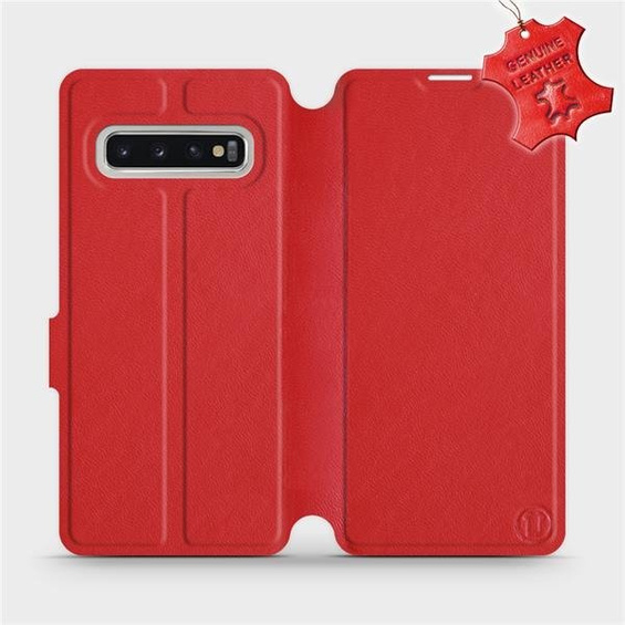 Phone Case Samsung Galaxy S10 - Design Red Leather