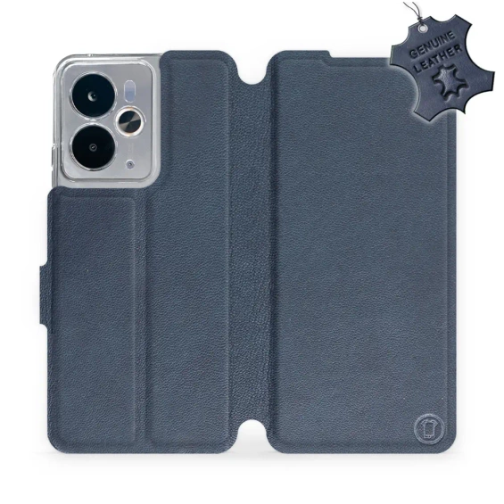 Phone Case Realme 14T 5G - Design Blue Leather