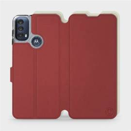 Phone Case Motorola Moto E40 - Design Dark Red with Platinum