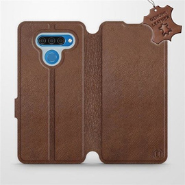 Phone Case LG Q60 - Design Brown Leather