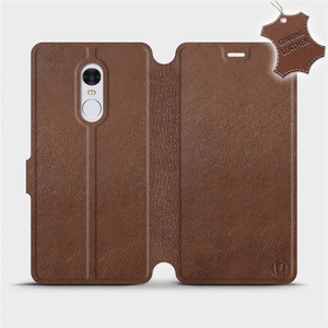 Etui ze skóry naturalnej do Xiaomi Redmi Note 4 - wzór Brown Leather