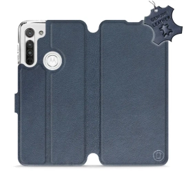 Phone Case Motorola Moto G8 - Design Blue Leather
