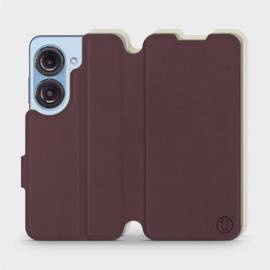 Hülle für Asus Zenfone 9 - Farbe Burgund mit Platin