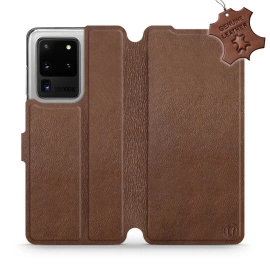 Phone Case Samsung Galaxy S20 Ultra - Design Brown Leather