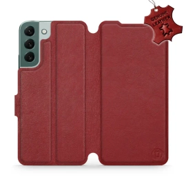 Phone Case Samsung Galaxy S22 Plus - Design Dark Red Leather