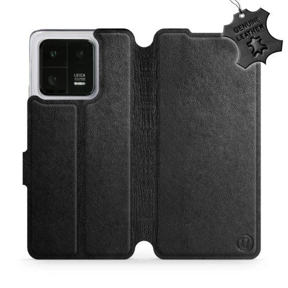 Etui ze skóry naturalnej do Xiaomi 13 Pro - wzór Black Leather