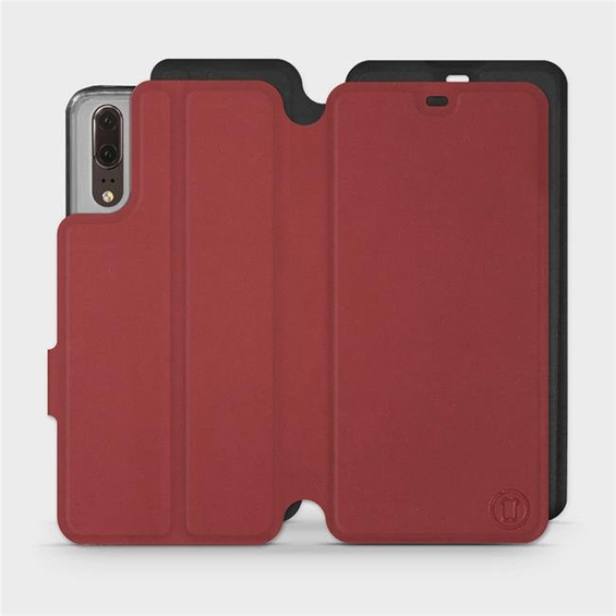 Phone Case Huawei P20 - Design Dark Red with Black