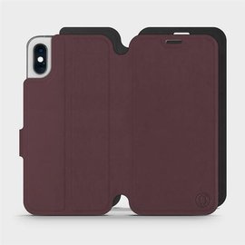 Phone Case Apple iPhone X - Design Burgundy with Black