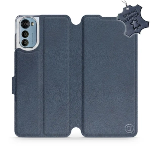 Phone Case Motorola Moto E32 - Design Blue Leather
