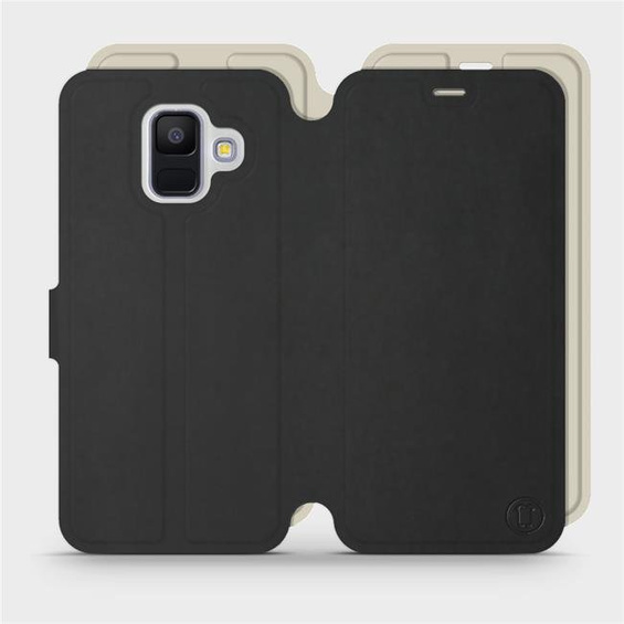 Etui Soft Touch do Samsung Galaxy A6 Plus 2018 - wzór Satynowa czerń z platyną