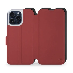 Hülle für Apple iPhone 15 Pro Max - Farbe Dunkelrot mit Schwarz