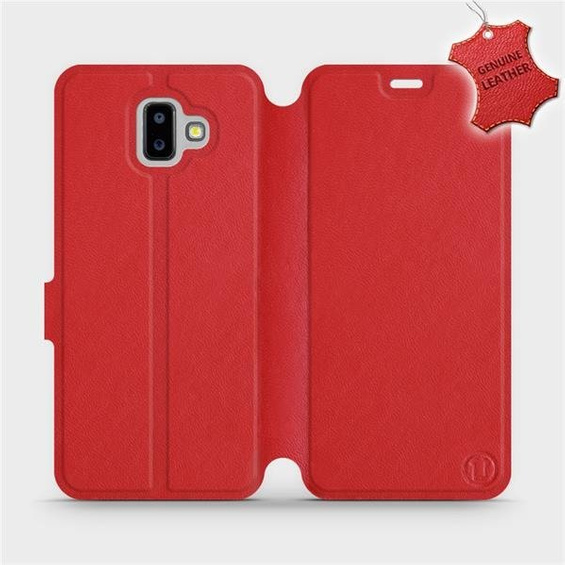 Phone Case Samsung Galaxy J6 Plus 2018 - Design Red Leather