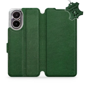 Etui ze skóry naturalnej do Realme C67 4G - wzór Green Leather