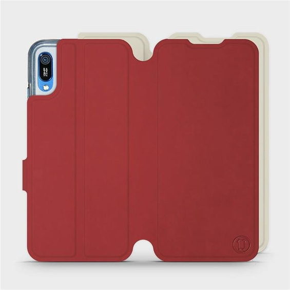 Phone Case Huawei Y6 2019 - Design Dark Red with Platinum