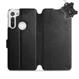 Phone Case Motorola Moto G8 - Design Black Leather