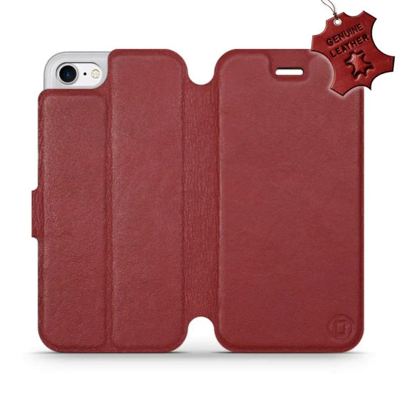 Hülle für Apple iPhone SE 2022 - Farbe Dark Red Leather