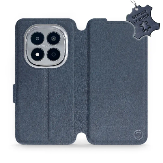 Etui ze skóry naturalnej do Xiaomi Redmi Note 15 Pro 5G - wzór Blue Leather