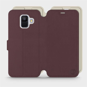 Phone Case Samsung Galaxy A6 2018 - Design Burgundy with Platinum