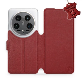 Phone Case Xiaomi 14 Ultra 5G - Design Dark Red Leather