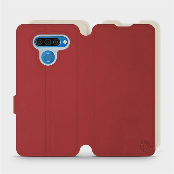 Hülle für LG Q60 - Farbe Dunkelrot mit Platin