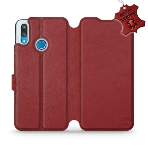 Phone Case Huawei P Smart 2019 - Design Dark Red Leather