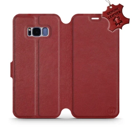 Phone Case Samsung Galaxy S8 - Design Dark Red Leather
