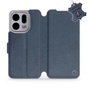 Etui ze skóry naturalnej do OPPO Find X9 - wzór Blue Leather