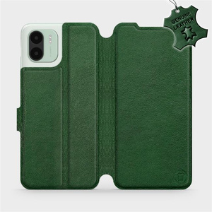 Etui ze skóry naturalnej do Xiaomi Redmi A1 - wzór Green Leather