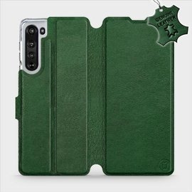 Hülle für Motorola Edge - Farbe Green Leather