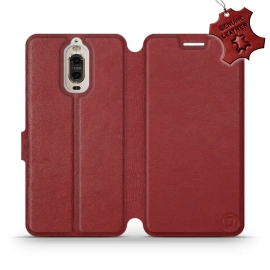Phone Case Huawei Mate 9 Pro - Design Dark Red Leather