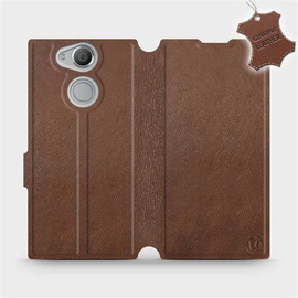 Etui ze skóry naturalnej do Sony Xperia XA2 - wzór Brown Leather