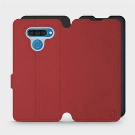 Phone Case LG Q60 - Design Dark Red with Black