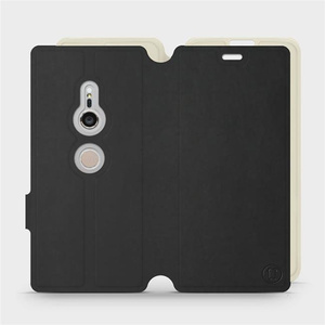 Etui Soft Touch do Sony Xperia XZ2 - wzór Satynowa czerń z platyną