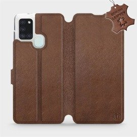 Phone Case Samsung Galaxy A21S - Design Brown Leather