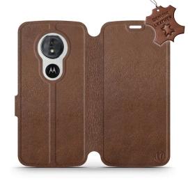Phone Case Motorola Moto E5 - Design Brown Leather
