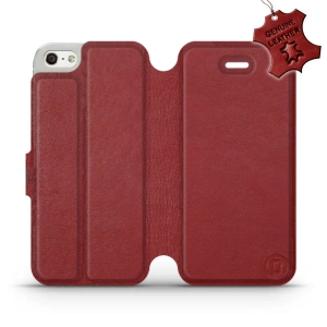 Phone Case Apple iPhone 5s - Design Dark Red Leather