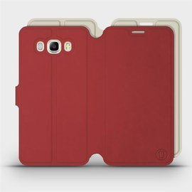 Phone Case Samsung Galaxy J7 2016 - Design Dark Red with Platinum