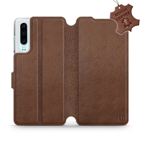 Phone Case Huawei P30 - Design Brown Leather